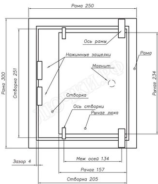 Нажимной люк под плитку Z 250*250 Нажимной люк под плитку Z 250*250